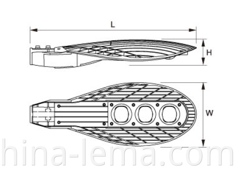 size of LED road light